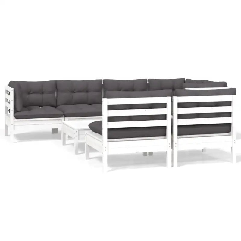 Lounge tuinset met massief grenenhout en voetenbank tafel - Tuinsets