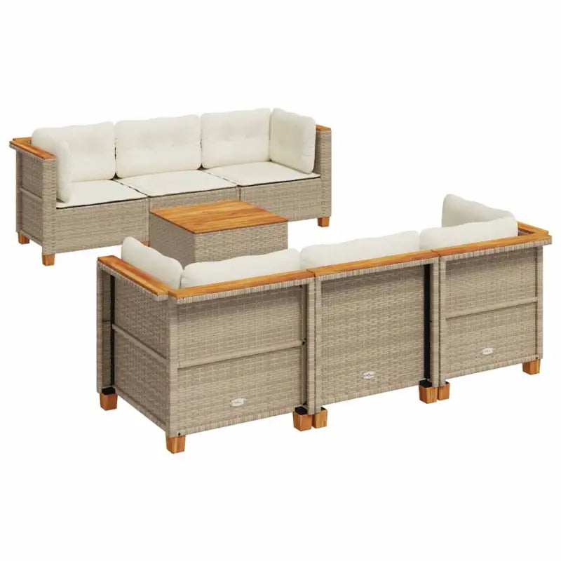 Lounge tuinset met natuurlijke olieafwerking en beige materiaal - Tuinsets