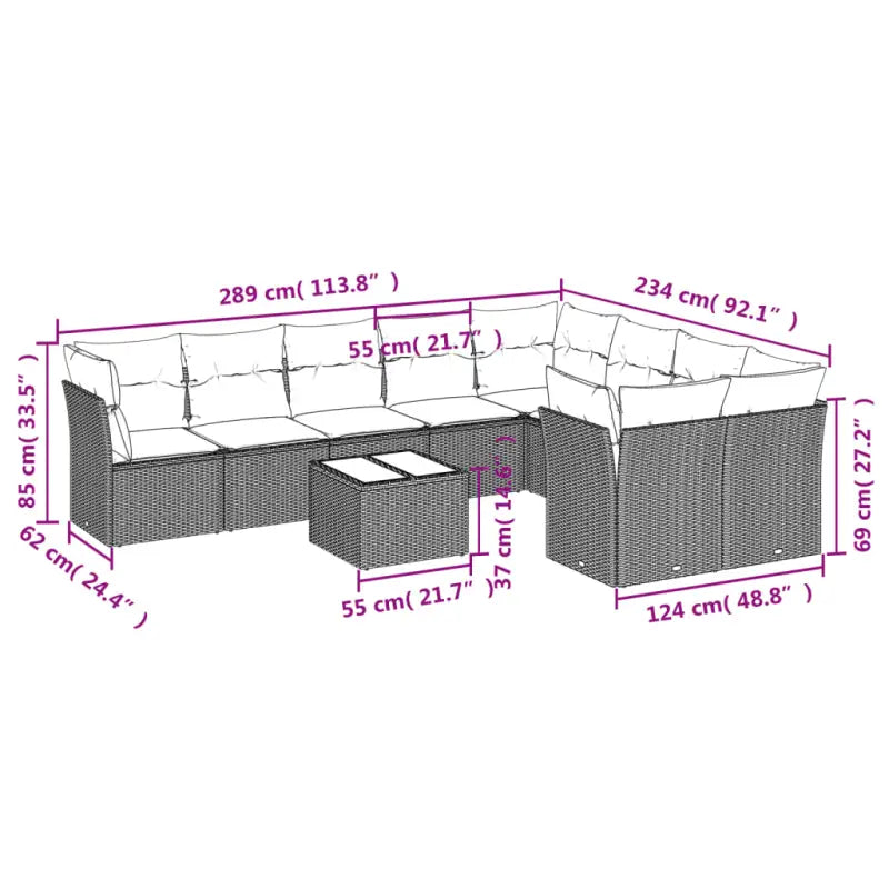 Lounge tuinset met poly rattan en beige materiaal voor buitenplezier - Tuinsets