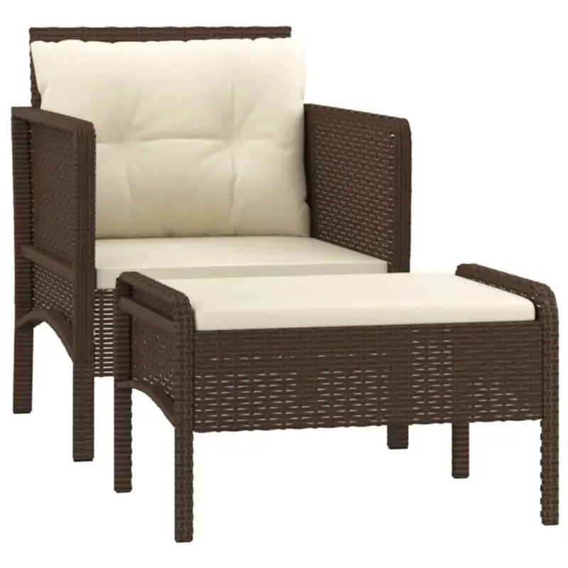 Lounge Tuinset met Poly Rattan en metalen frame voor comfortabele zit - Tuinsets