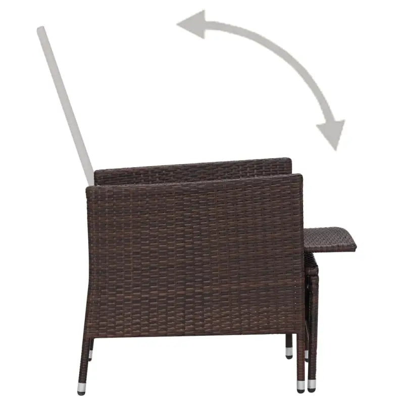 Lounge tuinset met stalen frame en PE-rattan voor een ontspannen buitenruimte - Bruin - Tuinsets