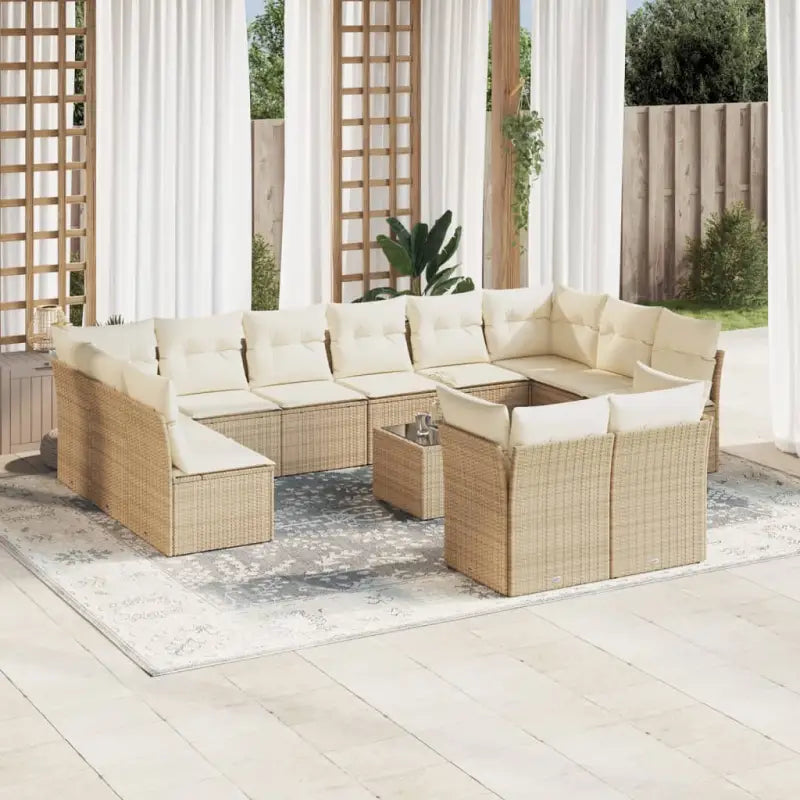 Lounge tuinset met waterdichte tas en beige materiaal van gepoedercoat staal - beige en crèmekleurig / Met tafel