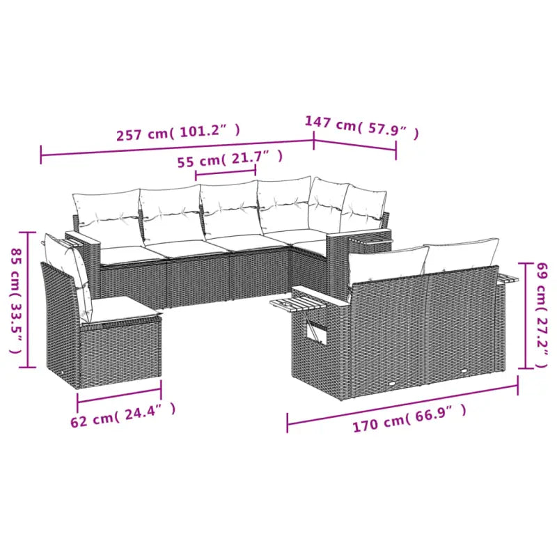 Lounge tuinset met waterdichte tas en beige materiaal van gepoedercoat staal - Tuinsets