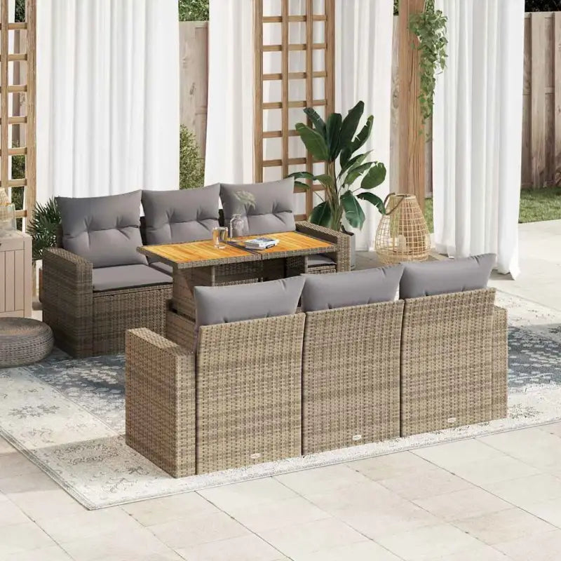 Lounge tuinset met waterdichte tas en beige materiaal van gepoedercoat staal - Beige en grijs / met opbergruimte
