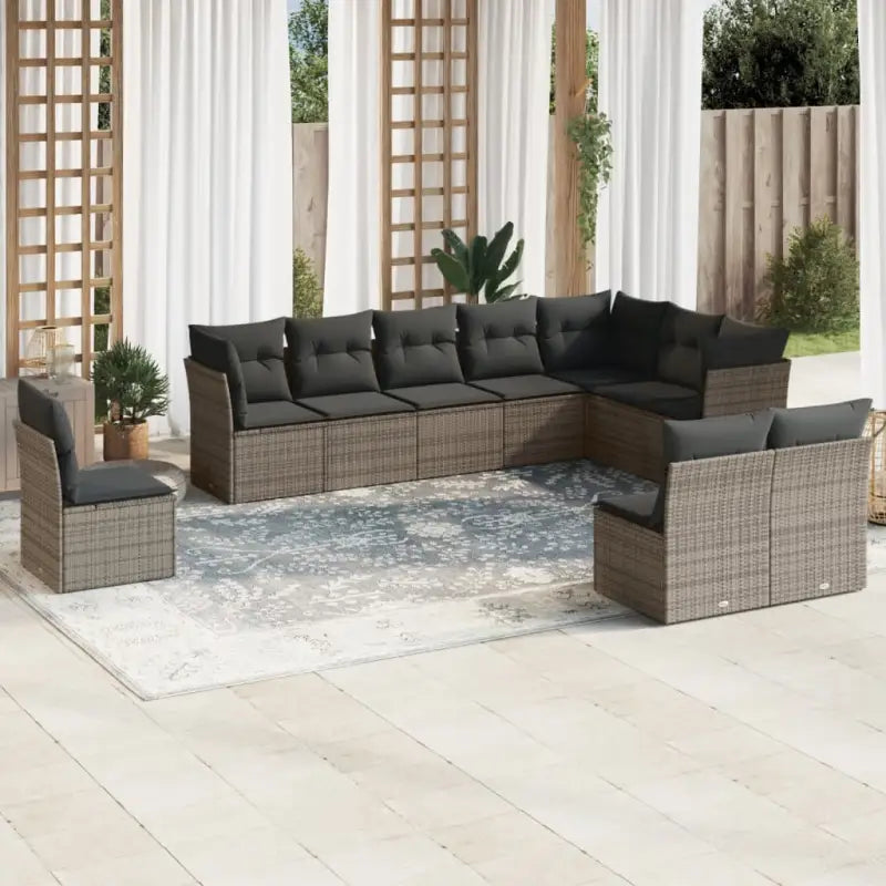 Lounge tuinset met waterdichte tas en beige materiaal van gepoedercoat staal - Grijs / Zonder tafel - Tuinsets