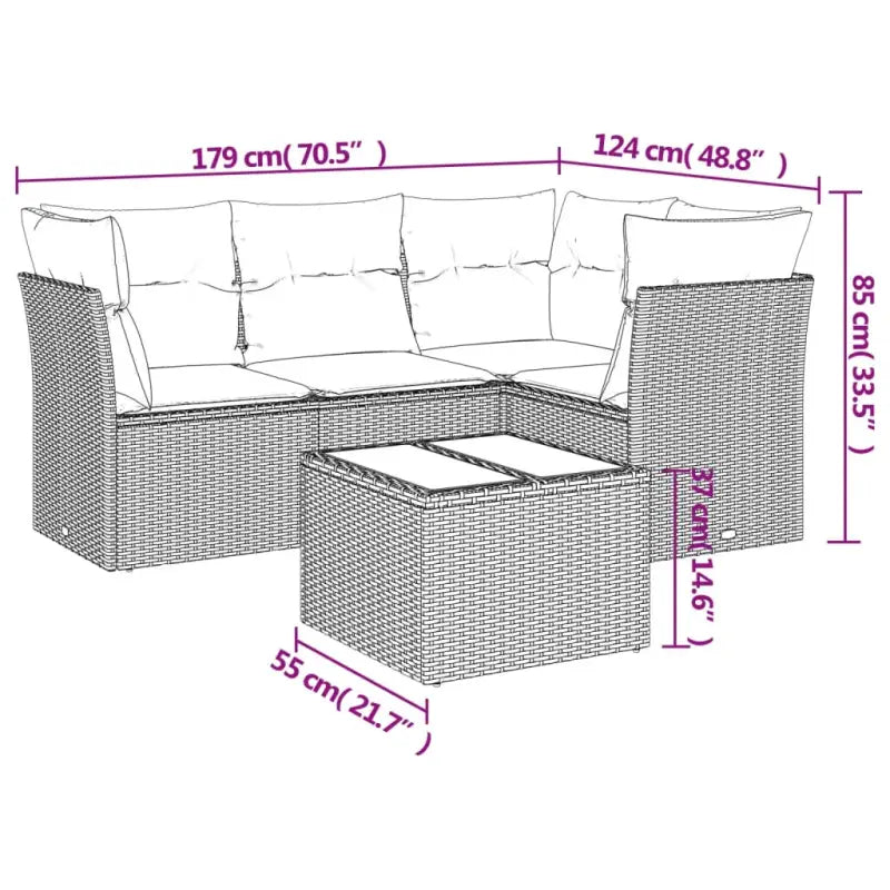 Lounge tuinset met waterdichte tas en beige materiaal van gepoedercoat staal - Tuinsets