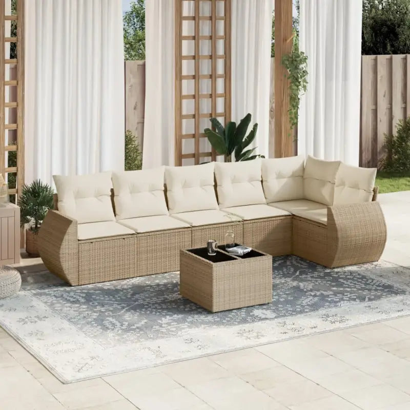 Lounge Tuinset met waterdichte tas en beige materiaal van gepoedercoat staal - beige en crèmekleurig / Met tafel