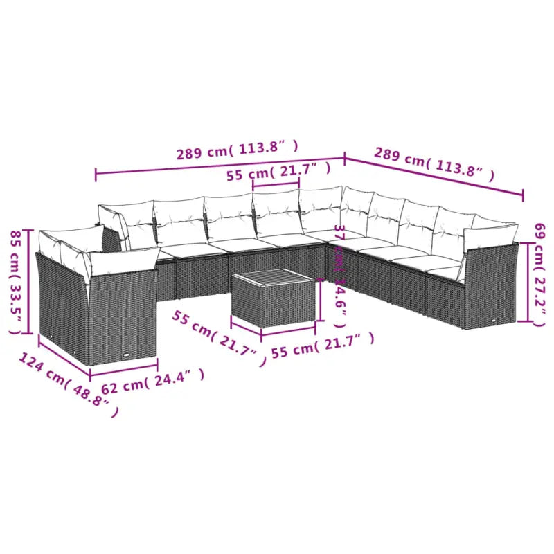 Lounge Tuinset met waterdichte tas en beige materiaal van gepoedercoat staal - Tuinsets