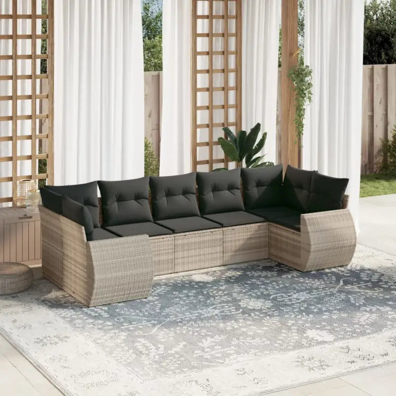 Lounge tuinset met waterdichte tas en gepoedercoat staal in beige - Lichtgrijs en donkergrijs - Tuinsets