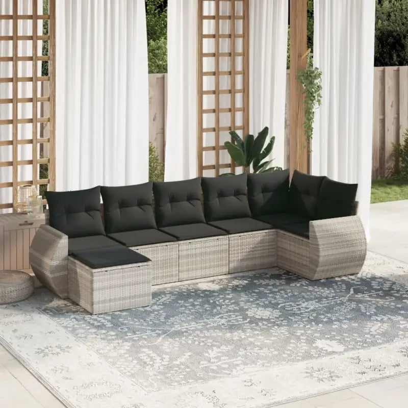 Lounge Tuinset met Waterdichte Tas en Gepoedercoat Staal in Beige - Lichtgrijs / Zonder tafel - Tuinsets