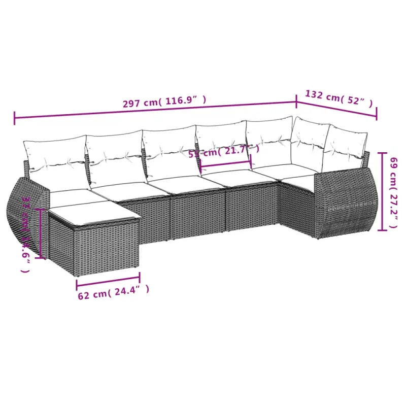 Lounge Tuinset met Waterdichte Tas en Gepoedercoat Staal in Beige - Tuinsets
