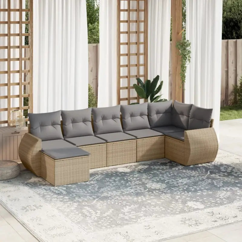 Lounge Tuinset met Waterdichte Tas en Gepoedercoat Staal in Beige - Beige en grijs / Zonder tafel - Tuinsets
