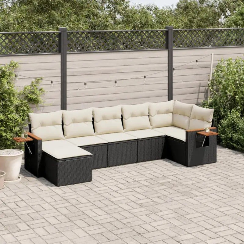 Lounge tuinset met waterdichte tas en gepoedercoat staal in beige - Zwart en crème / Zonder tafel - Tuinsets