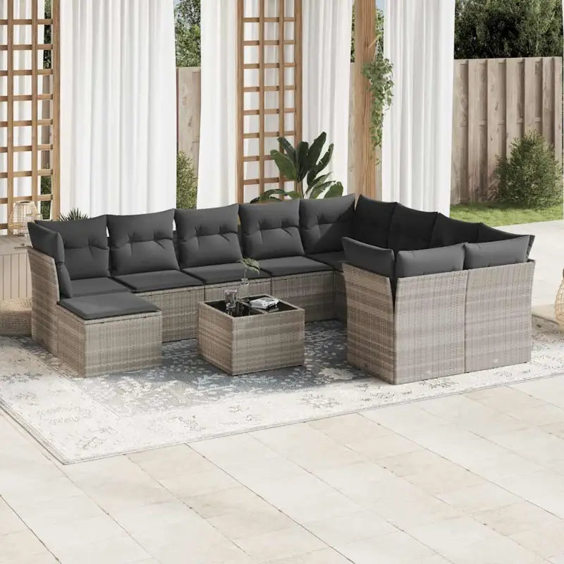 Lounge tuinset met waterdichte tas en grijs gepoedercoat staal - Lichtgrijs - Tuinsets