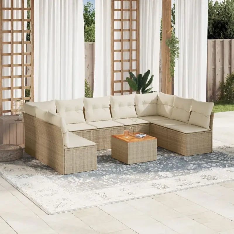 Lounge tuinset met waterdichte tas en grijs gepoedercoat staal - beige en crèmekleurig - Tuinsets
