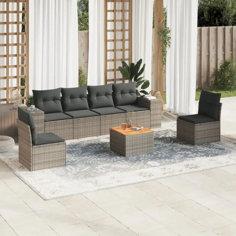 Lounge Tuinset met Waterdichte Tas en Grijs Materiaal van Gepoedercoat Staal - Grijs - Tuinsets