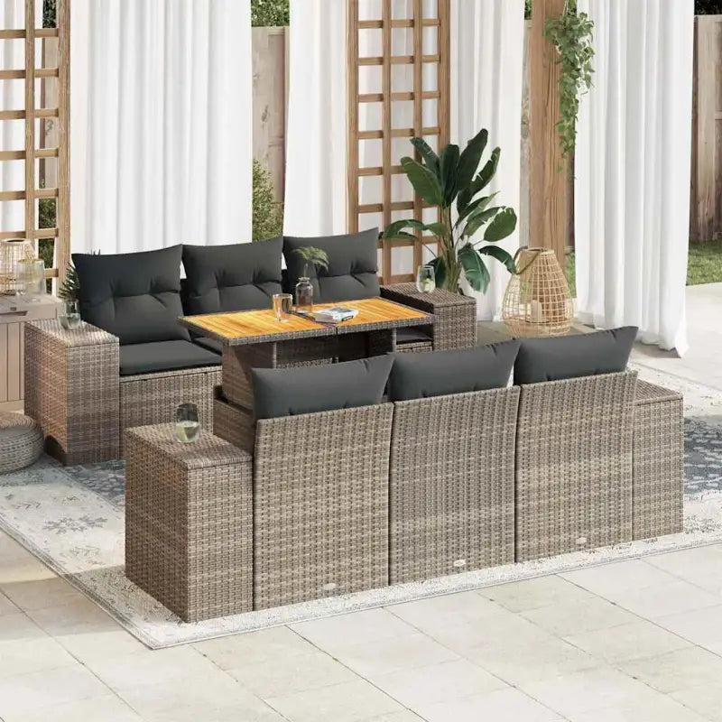 Lounge tuinset met waterdichte tas en grijs materiaal van gepoedercoat staal - Grijs / met opbergruimte - Tuinsets