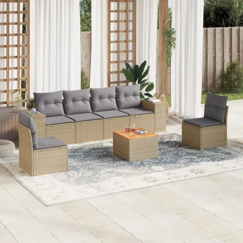 Lounge Tuinset met Waterdichte Tas en Grijs Materiaal van Gepoedercoat Staal - Beige en grijs - Tuinsets