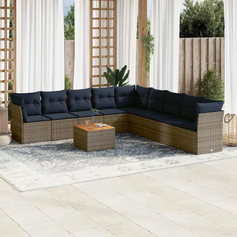 Lounge Tuinset met Waterdichte Tas en Grijs Materiaal in Gepoedercoat Staal - Grijs - Tuinsets