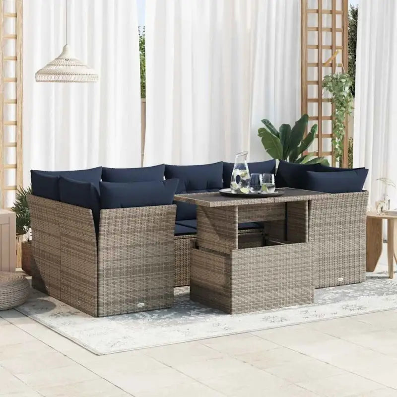 Lounge Tuinset met waterdichte tas en grijs materiaal - Grijs - Tuinsets