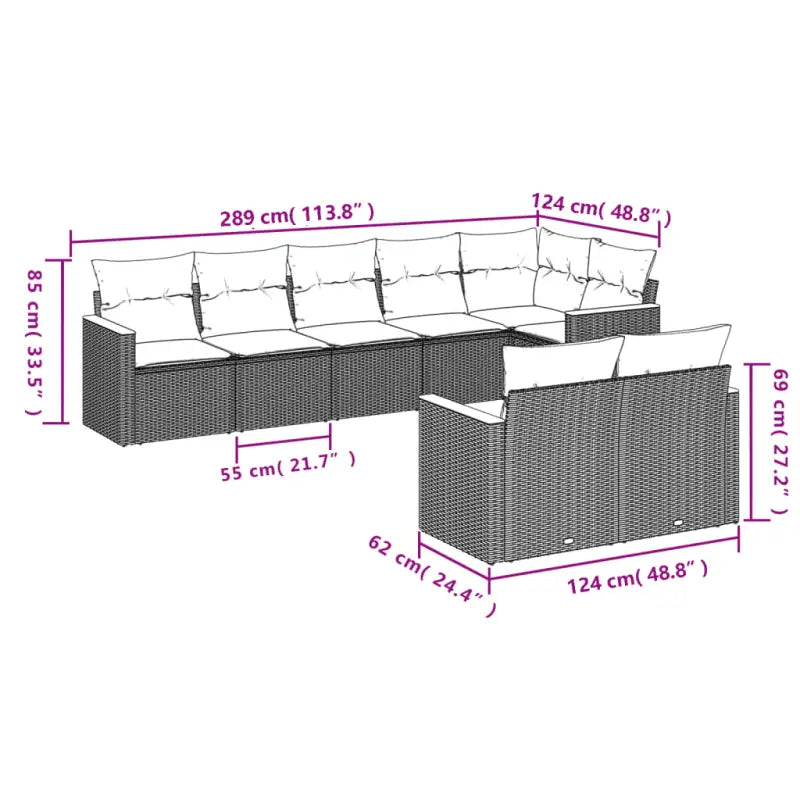 Lounge Tuinset met Waterdichte Tas Grijs Materiaal en Gepoedercoat Staal - Tuinsets