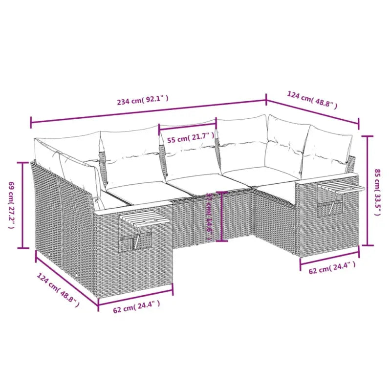 Lounge Tuinset met Waterdichte Tas in Beige Materiaal en Gepoedercoat Staal - Tuinsets