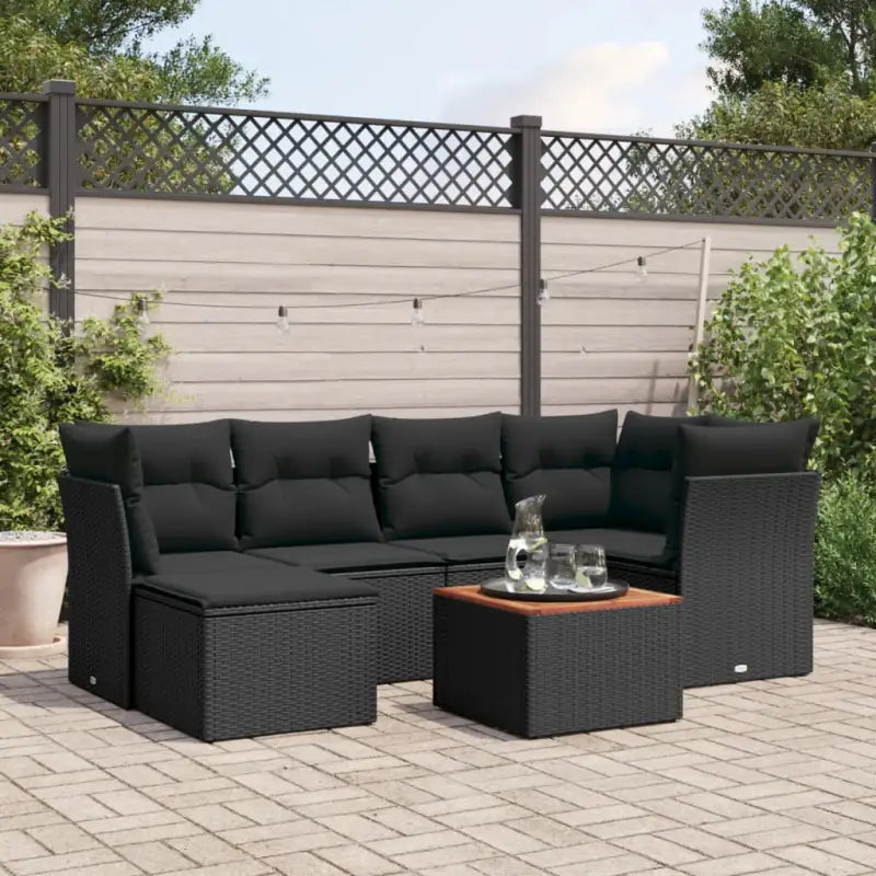 Lounge tuinset met waterdichte tas in beige materiaal en gepoedercoat staal - Zwart - Tuinsets