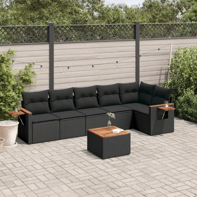 Lounge Tuinset met Waterdichte Tas in Bezorgd Materiaal en Gepoedercoat Staal - Zwart / Met tafel - Tuinsets
