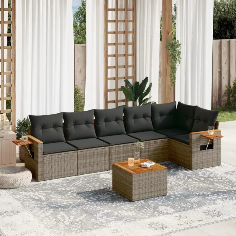 Lounge Tuinset met Waterdichte Tas in Bezorgd Materiaal en Gepoedercoat Staal - Grijs / Met tafel - Tuinsets