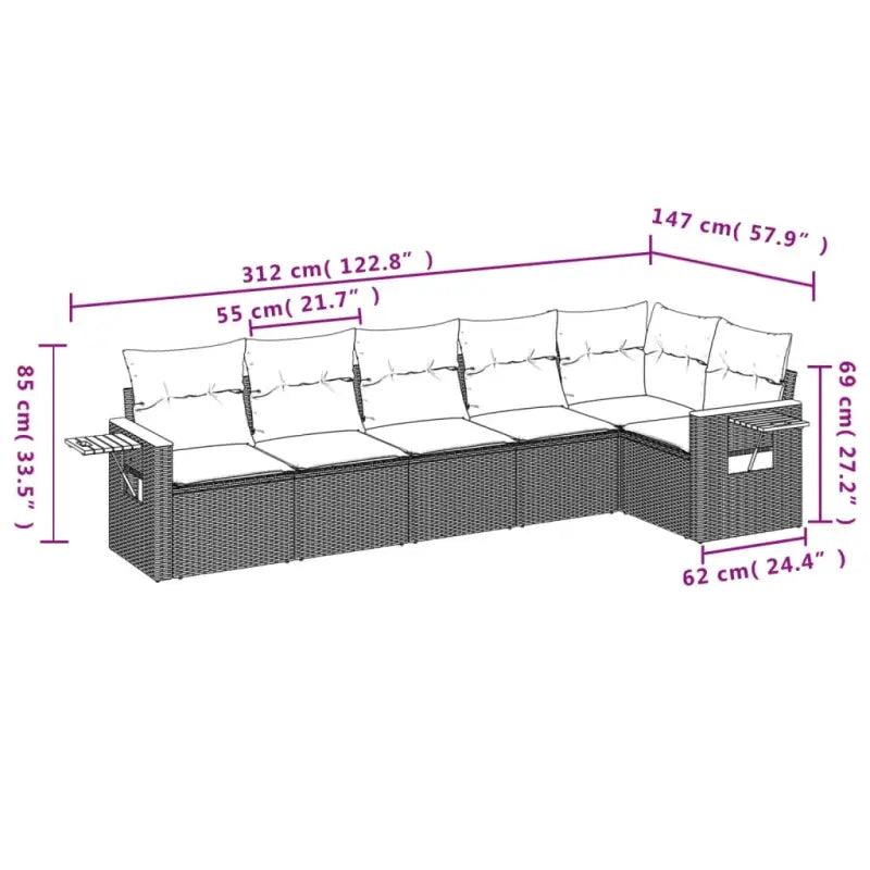 Lounge Tuinset met Waterdichte Tas in Bezorgd Materiaal en Gepoedercoat Staal - Tuinsets