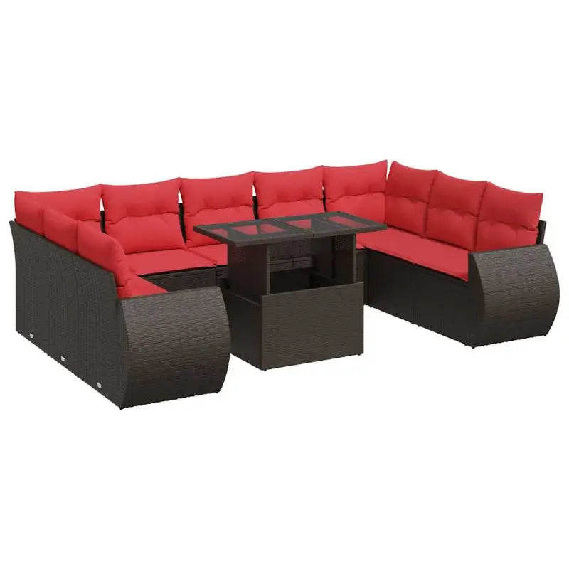 Lounge tuinset met waterdichte tas in bruin materiaal en gepoedercoat staal - Bruin / met opbergruimte - Tuinsets