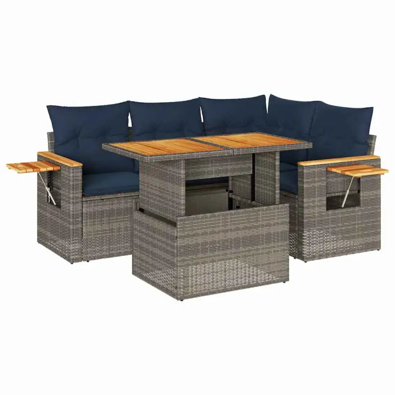 Lounge tuinset met waterdichte tas in grijs materiaal en gepoedercoat staal - Tuinsets