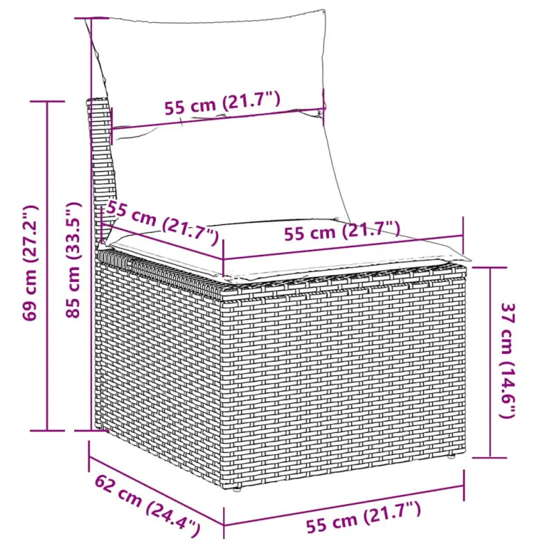 Lounge tuinset met waterdichte tas in grijs materiaal en gepoedercoat staal - Grijs - Tuinsets