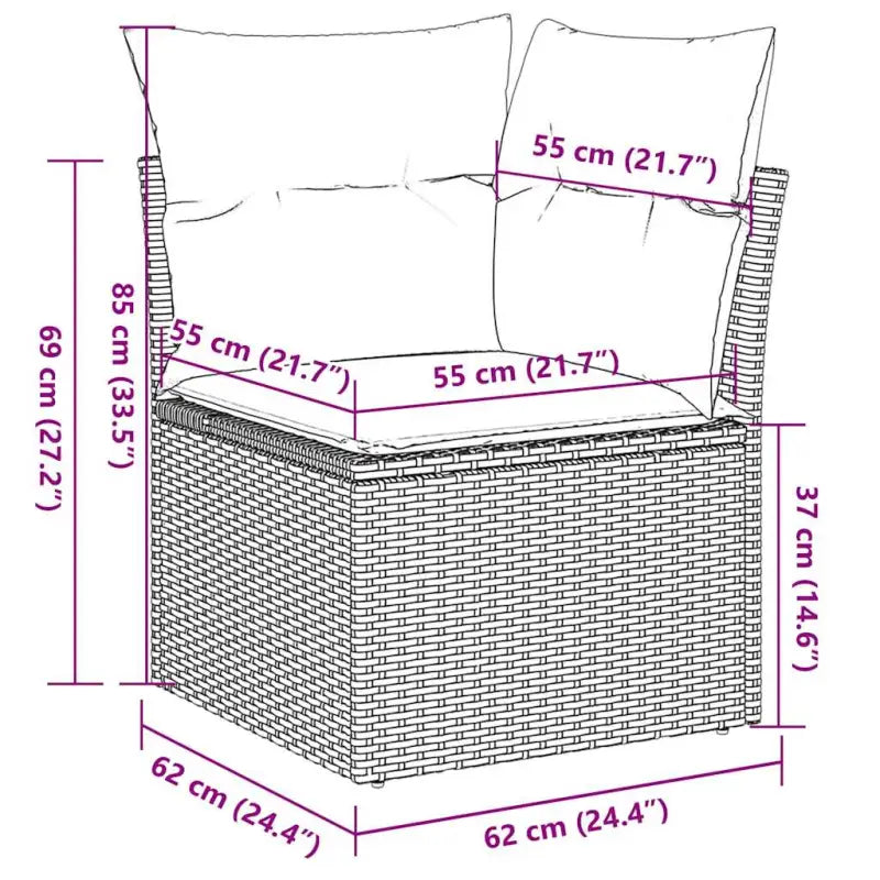 Lounge tuinset met waterdichte tas in grijs materiaal en gepoedercoat staal - Grijs - Tuinsets