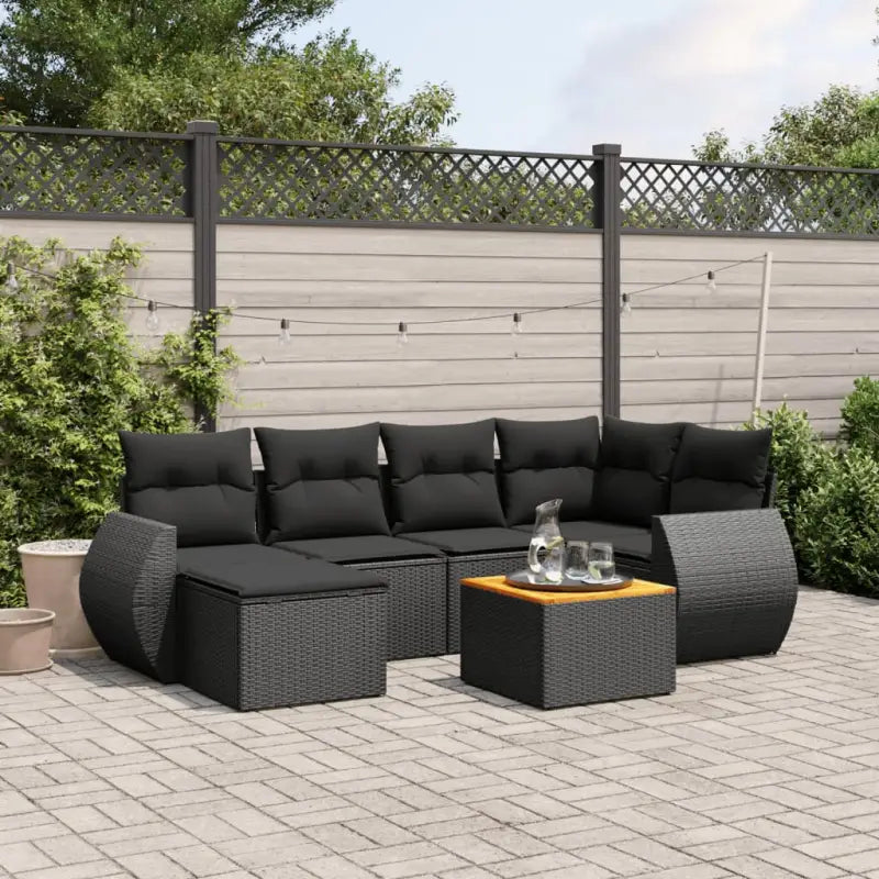 Lounge Tuinset met zwart materiaal en gepoedercoat staal afmetingen - Zwart - Tuinsets