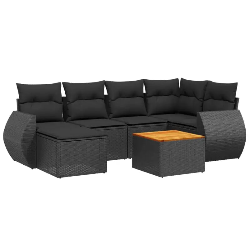 Lounge Tuinset met zwart materiaal en gepoedercoat staal afmetingen - Tuinsets