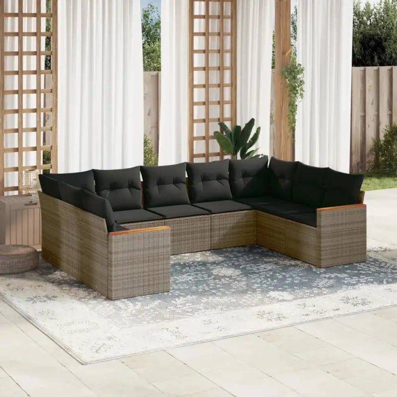 Lounge Tuinset met zwart materiaal en gepoedercoat staal afmetingen - Grijs / Zonder tafel - Tuinsets
