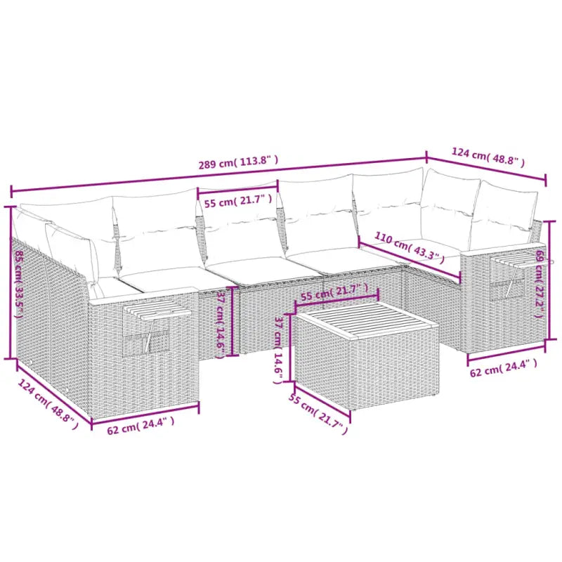 Lounge Tuinset met Zwart Materiaal en Gepoedercoat Staal - Tuinsets