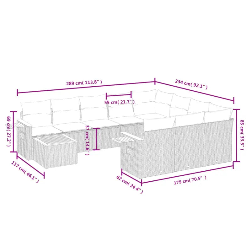 Lounge tuinset met zwart materiaal en gepoedercoat staal - Tuinsets