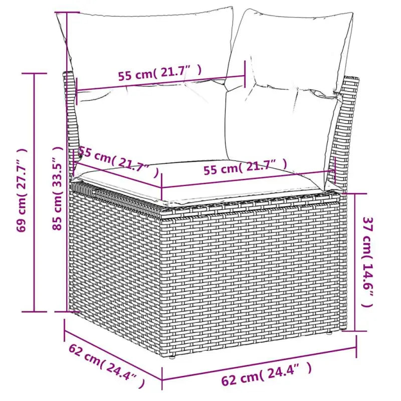 Lounge tuinset van beige materiaal en gepoedercoat staal - Tuinsets