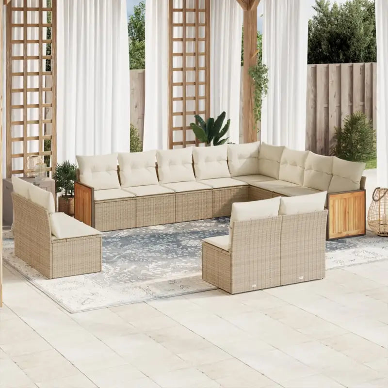 Lounge tuinset van beige materiaal en gepoedercoat staal - Tuinsets