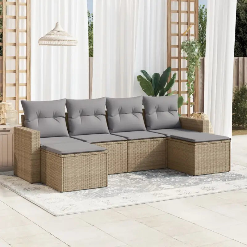 Lounge tuinset van gepoedercoat staal in beige materiaal met afmetingen - Tuinsets