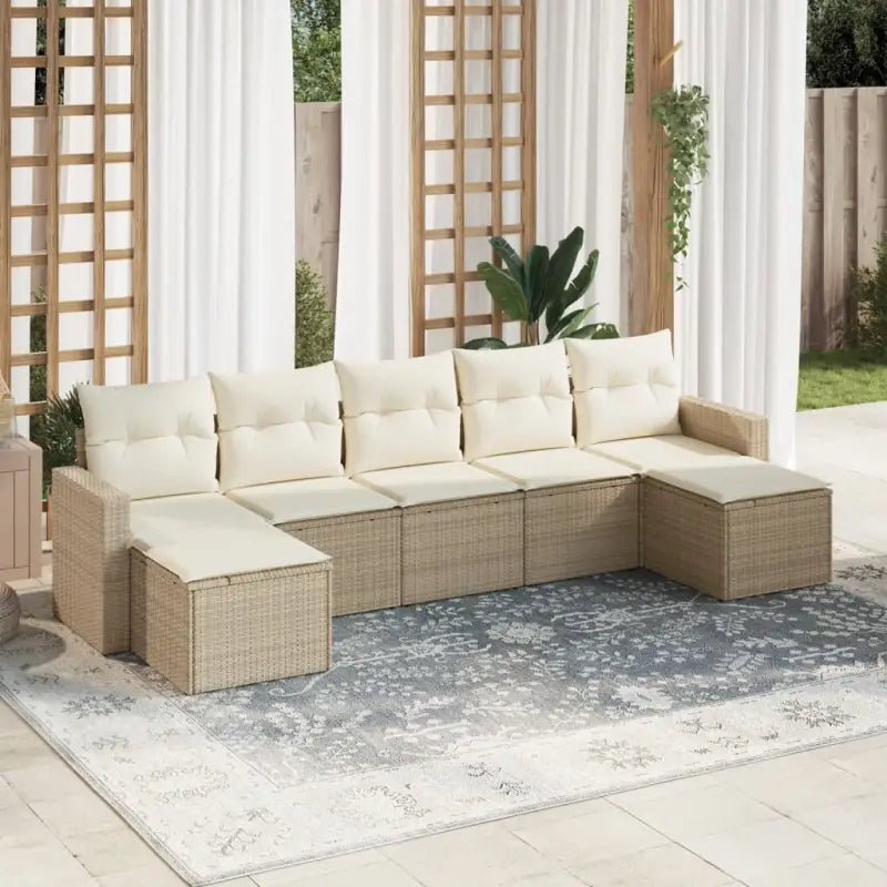 Lounge Tuinset van Gepoedercoat Staal in Beige Material met Afmetingen - beige en crèmekleurig / Zonder tafel - Tuinsets
