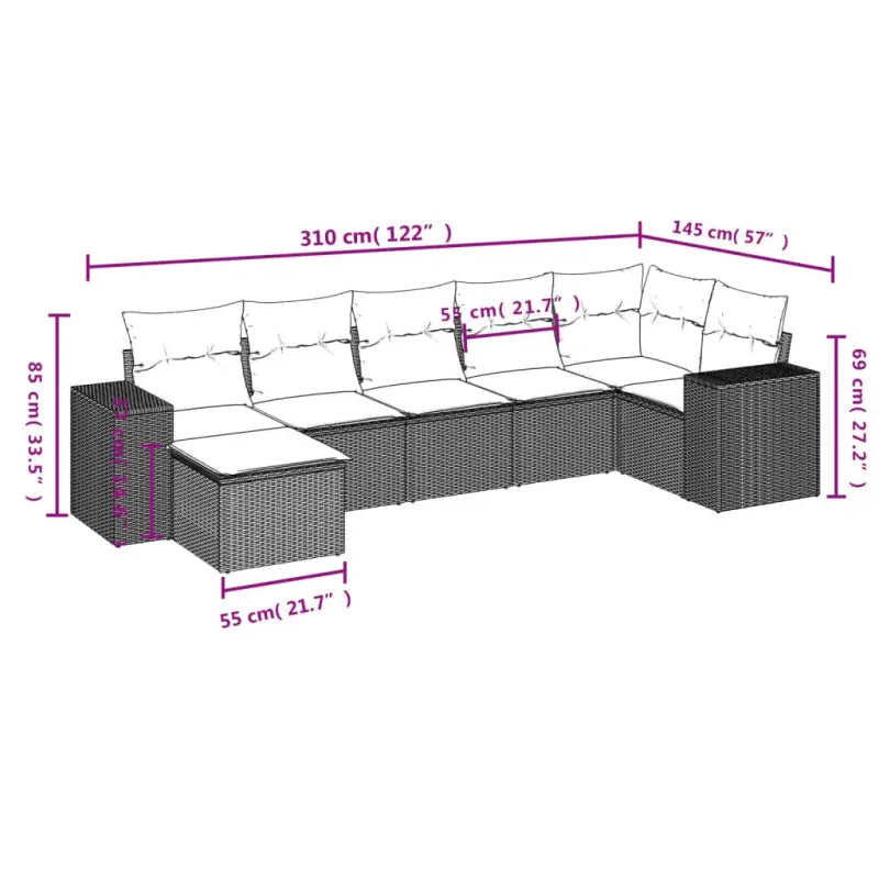 Lounge Tuinset van Gepoedercoat Staal in Beige voor Buitenplezier - Tuinsets
