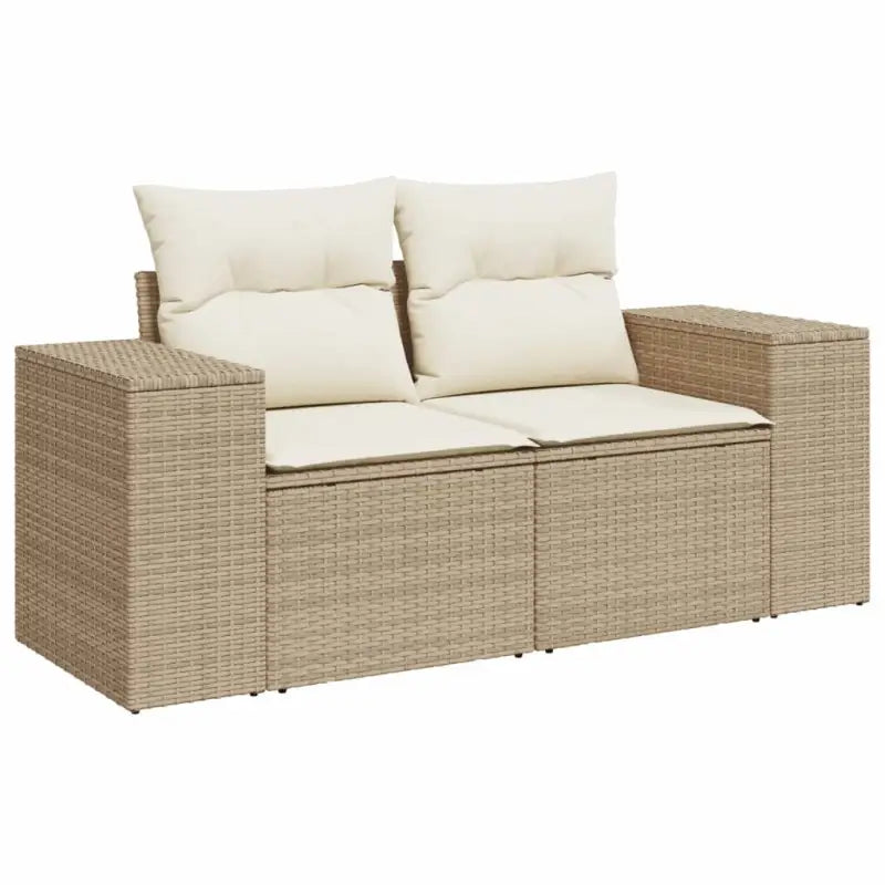 Lounge tuinset van gepoedercoat staal met beige materiaal en afmetingen - Tuinsets