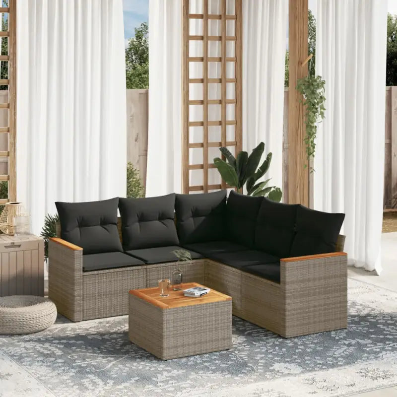 Lounge Tuinset van Gepoedercoat Staal met Beige Material - Grijs / Met tafel - Tuinsets