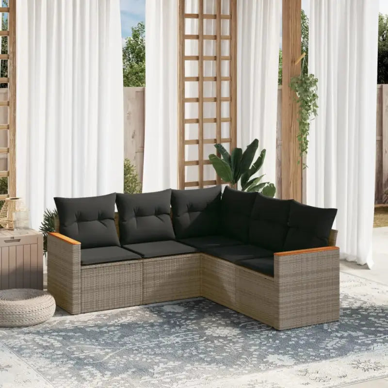 Lounge Tuinset van Gepoedercoat Staal met Beige Material - Grijs / Zonder tafel - Tuinsets