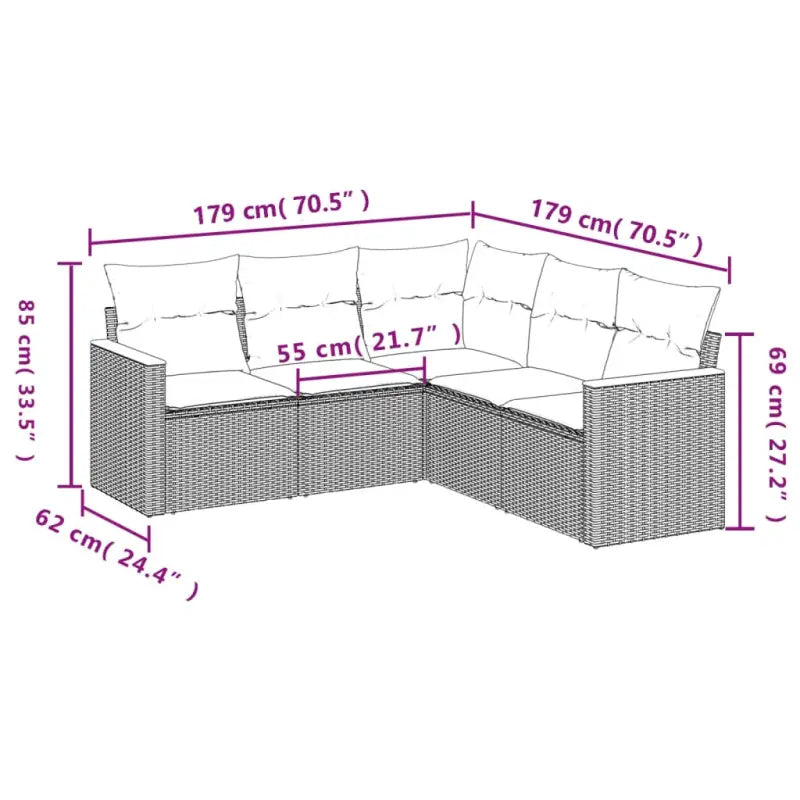 Lounge Tuinset van Gepoedercoat Staal met Beige Material - Tuinsets