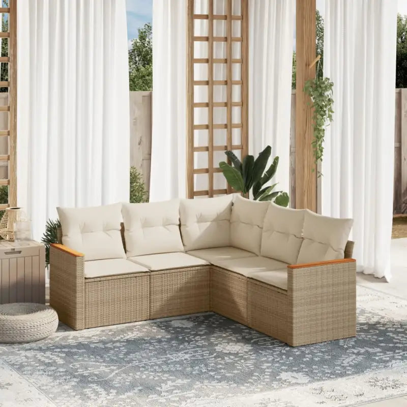 Lounge Tuinset van Gepoedercoat Staal met Beige Material - Tuinsets