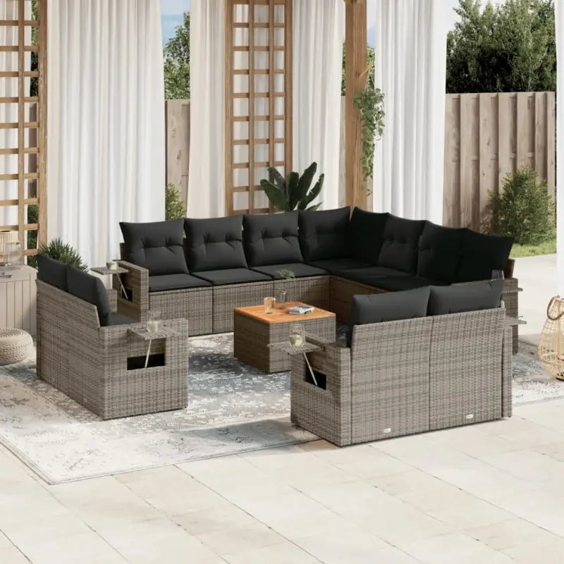 Lounge tuinset van gepoedercoat staal met waterdichte tas in grijs materiaal - Tuinsets